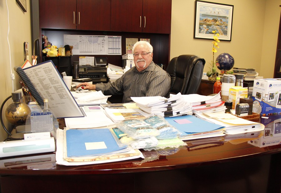 Bob Bowser at his desk