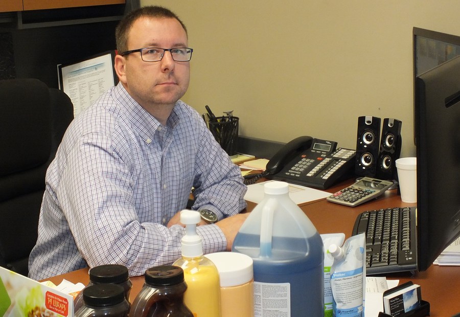 Michael at his desk